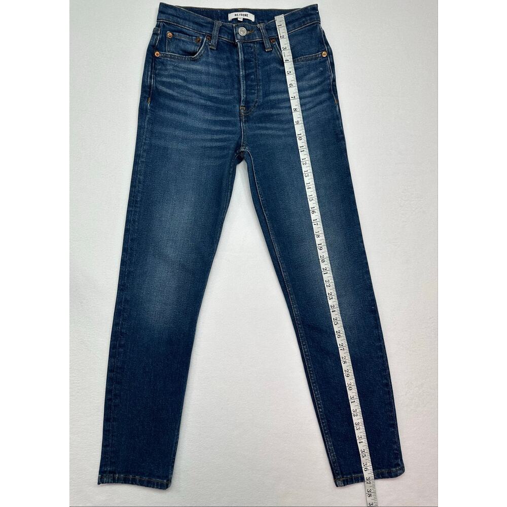 RE/DONE 90s High Rise Ankle Crop Jeans Medium Wash Interior Pocket Size 25 - Picture 8 of 13